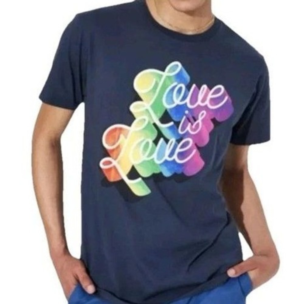 Target Pride Love is Love Graphic Tee Unisex Large Black Rainbow 100% Cotton New